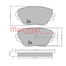 1170418 METZGER Комплект гальмівних колодок дисковий гальм