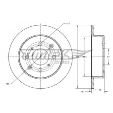 TX 72-18 TOMEX Brakes Гальмівний диск