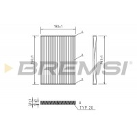 FC0076C BREMSI Фільтр повітря у внутрішньому просторі