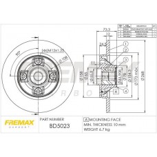 BD-5023-KT FREMAX Гальмівний диск