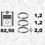 R1010500 ET ENGINETEAM Комплект поршневих кілець