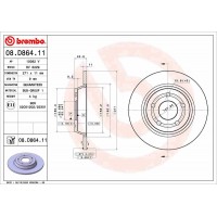 08.D864.11 BREMBO Гальмівний диск
