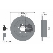 BDS1962 BENDIX Braking Гальмівний диск