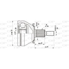 CVJ5435.10 OPEN PARTS Шарнирный комплект, Привідний вал