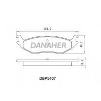 DBP5407 DANAHER Комплект гальмівних колодок дисковий гальм