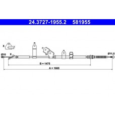 24.3727-1955.2 ATE Тросик, cтояночный тормоз