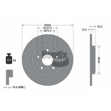 BDS1784 BENDIX Braking Гальмівний диск