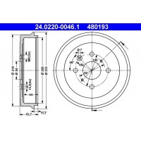 24.0220-0046.1 ATE Гальмівний барабан