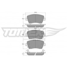 TX 14-161 TOMEX Brakes КомплеК т гальмівних колодок, дискове гальмо