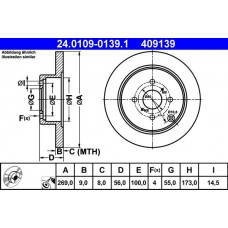 24.0109-0139.1 ATE Гальмівний диск