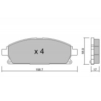 BPNI-1023 AISIN Комплект гальмівних колодок дисковий гальм
