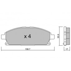 BPNI-1023 AISIN Комплект гальмівних колодок дисковий гальм