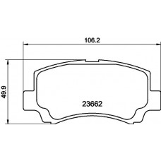8DB 355 027-831 HELLA Комплект гальмівних колодок дисковий гальм