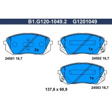 B1.G120-1049.2 GALFER КомплеК т гальмівних колодок, дискове гальмо