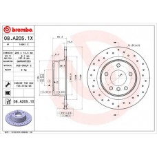 08.A205.1X BREMBO Гальмівний диск