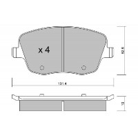 BPVW-1019 AISIN Комплект гальмівних колодок дисковий гальм