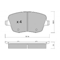 BPVW-1019 AISIN Комплект гальмівних колодок дисковий гальм