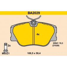 BA2029 BARUM Комплект гальмівних колодок дисковий гальм