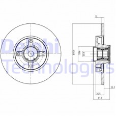 BG9053RSC DELPHI Гальмівний диск