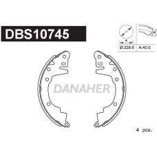 DBS10745 DANAHER Комплект гальмівних колодок