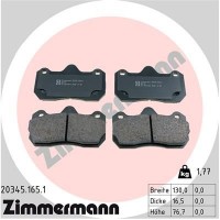 20345.165.1 ZIMMERMANN КомплеК т гальмівних колодок, дискове гальмо
