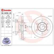 08.9459.20 BREMBO Гальмівний диск