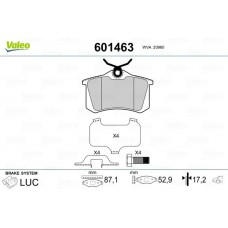 601463 VALEO Комплект гальмівних колодок дисковий гальм