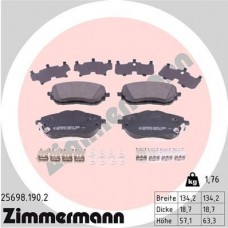 25698.190.2 ZIMMERMANN КомплеК т гальмівних колодок, дискове гальмо