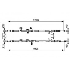 1 987 482 709 BOSCH Тросик, cтояночный тормоз