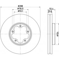 8DD 355 133-161 HELLA Гальмівний диск