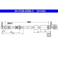 24.5169-0590.3 ATE Гальмівний шланг