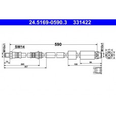 24.5169-0590.3 ATE Гальмівний шланг