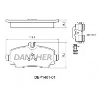 DBP1401-01 DANAHER Комплект гальмівних колодок дисковий гальм