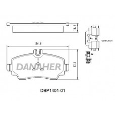 DBP1401-01 DANAHER Комплект гальмівних колодок дисковий гальм
