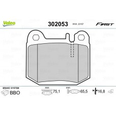 302053 VALEO КомплеК т гальмівних колодок, дискове гальмо