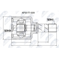 NPW-FT-009 NTY Шарнирный комплект, Привідний вал