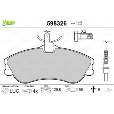 598326 VALEO Комплект гальмівних колодок дисковий гальм