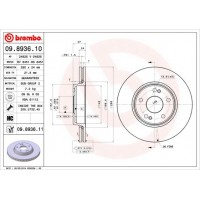 09.8936.10 BREMBO Гальмівний диск