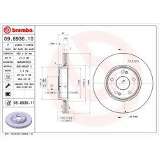 09.8936.11 BREMBO Гальмівний диск