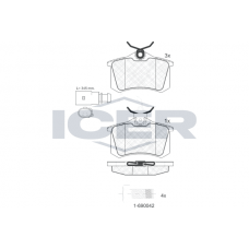 181387-203 ICER Комплект гальмівних колодок дисковий гальм