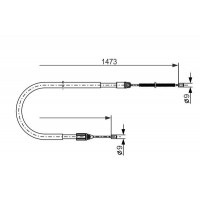 1 987 477 636 BOSCH Тросик, cтояночный тормоз
