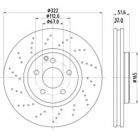 8DD 355 122-911 HELLA PAGID Гальмівний диск