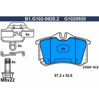 B1.G102-0920.2 GALFER Комплект гальмівних колодок дисковий гальм