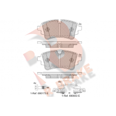 RB2256-203 R BRAKE Комплект гальмівних колодок дисковий гальм