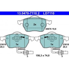 13.0470-7110.2 ATE Комплект гальмівних колодок дисковий гальм