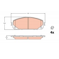 GDB2094 TRW Комплект гальмівних колодок дисковий гальм