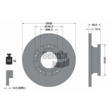 BDS1561 BENDIX Braking Гальмівний диск