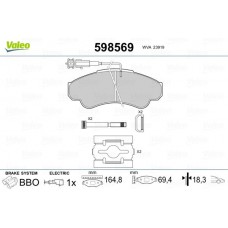 598569 VALEO Комплект гальмівних колодок дисковий гальм