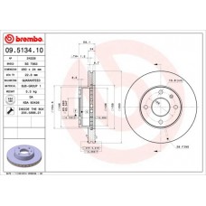 09.5134.10 BREMBO Гальмівний диск