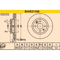 BAR21106 BARUM Гальмівний диск
